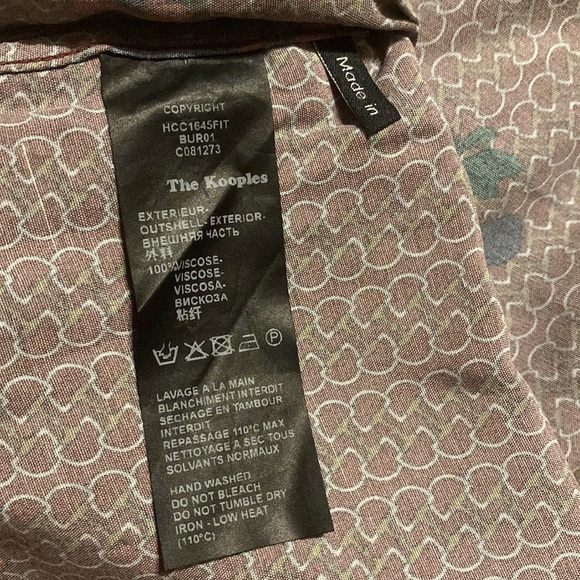 The Kooples - Mens Button Down Shirt - Burgundy - Size Small / Slim Fit - Picture 8 of 10